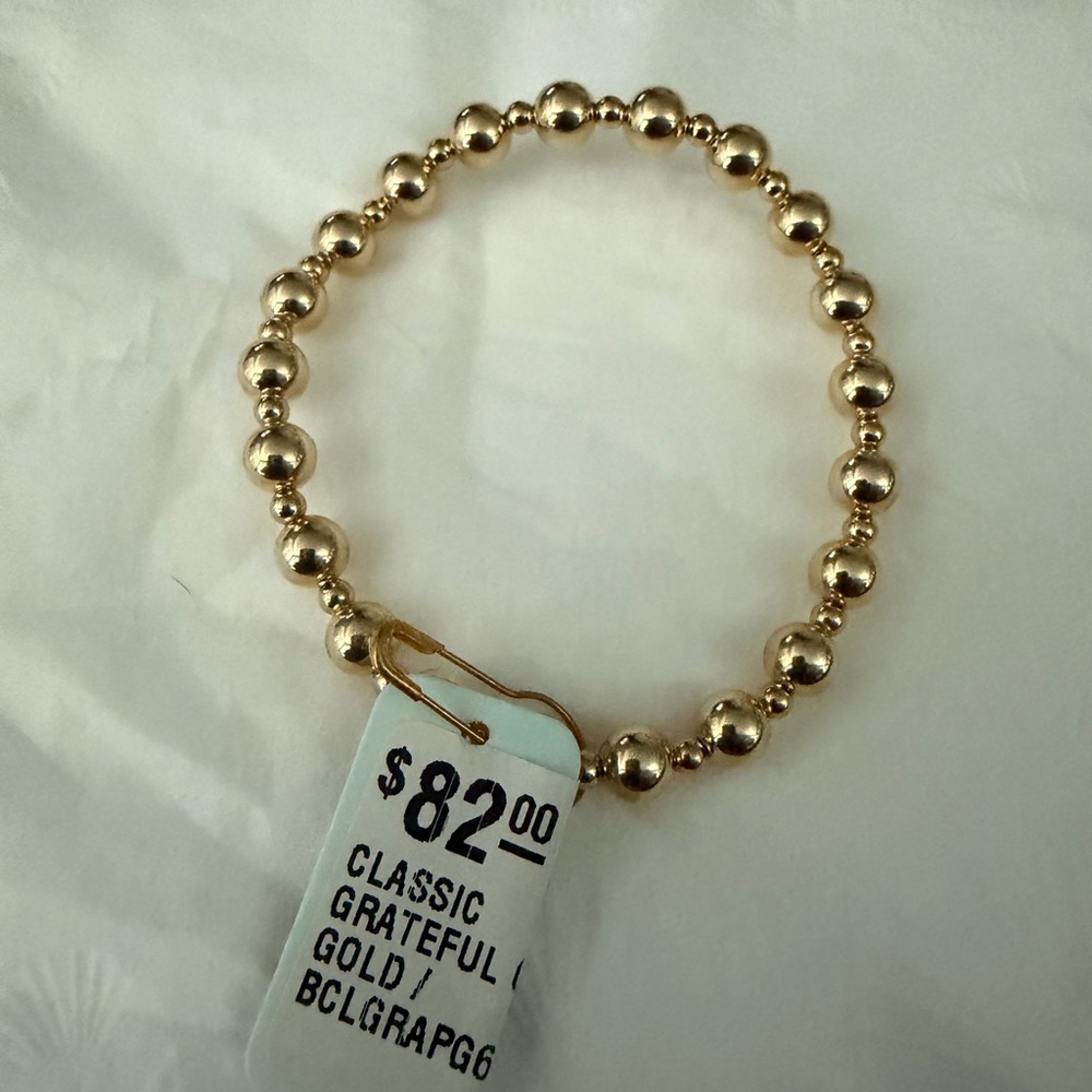 Enewton Classic Grateful 6mm Gold Beaded Bracelet NWT